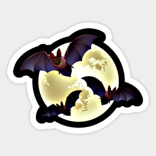 Creepy Moon Bats Sticker